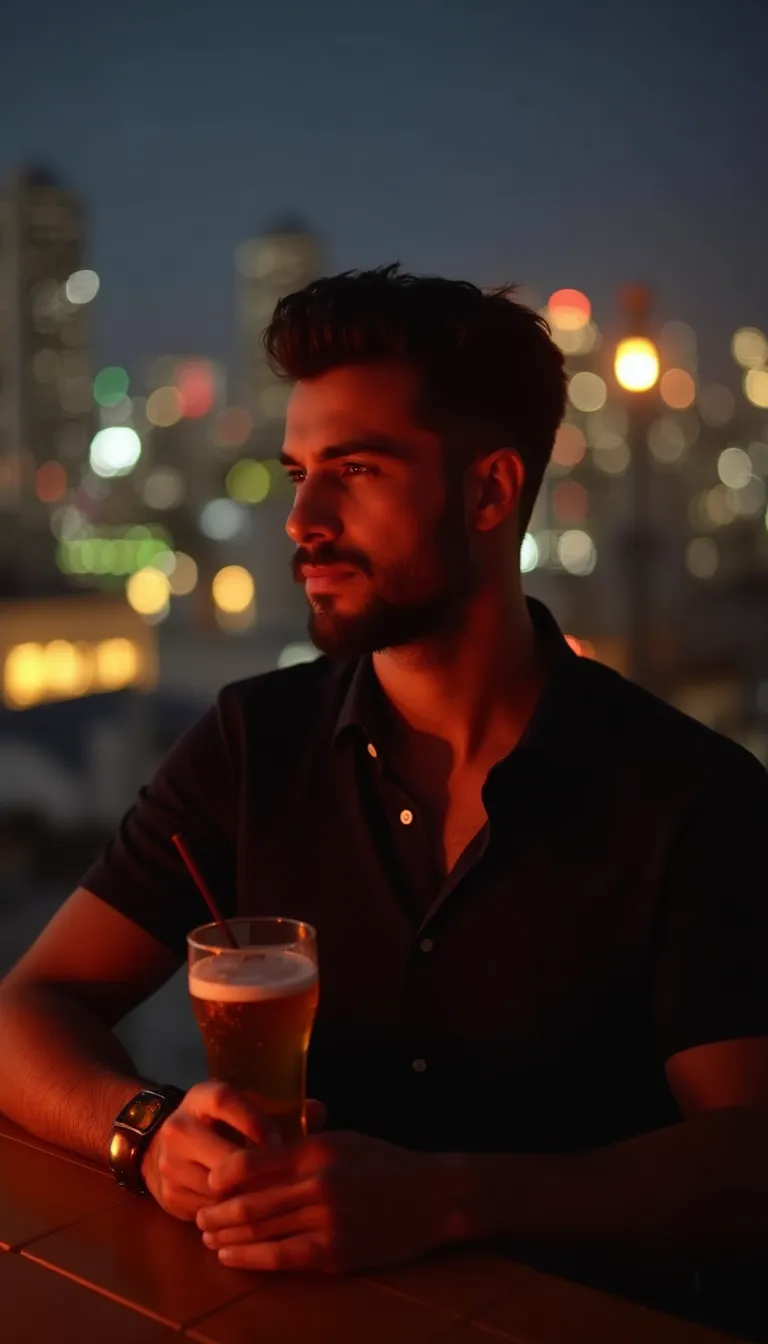 Homem Bar de Rooftop